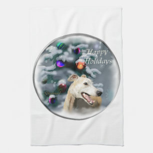 Greyhound Christmas Kitchen Towel