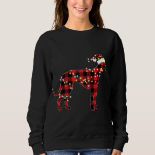 Greyhound Christmas Red Plaid Buffalo Pyjamas Xmas Sweatshirt