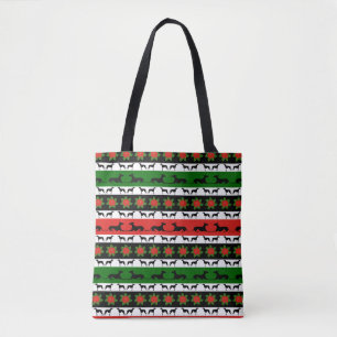 Greyhound Christmas Silhouettes Tote Bag
