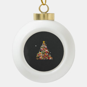 Greyhound Christmas Tree Lights Funny Dog Xmas Gif Ceramic Ball Christmas Ornament