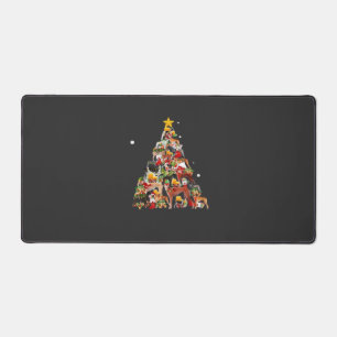 Greyhound Christmas Tree Lights Funny Dog Xmas Gif Desk Mat