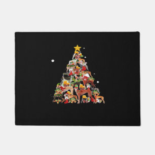 Greyhound Christmas Tree Lights Funny Dog Xmas Gif Doormat