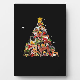Greyhound Christmas Tree Lights Funny Dog Xmas Gif Plaque