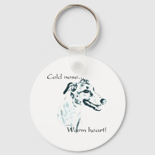 Greyhound Cold Nose, Warm Heart Keychain