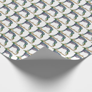Greyhound Colourful Brindle Wrapping Paper