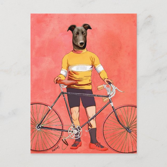Greyhound Cyclist 2 Postcard (Front)