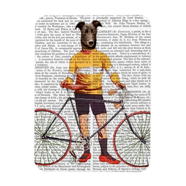 Greyhound Cyclist Magnet (Vertical)