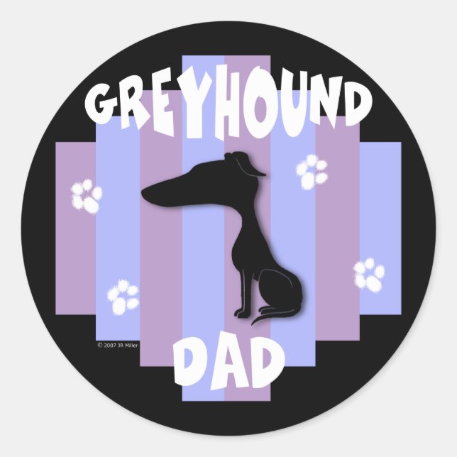 Greyhound Dad Stickers (Front)