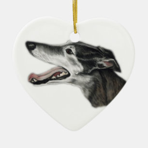 Greyhound Dog Art Ornament