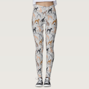 Greyhound Dog Bones and Paws Leggings