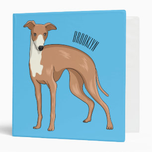 Greyhound dog cartoon illustration binder