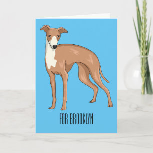Greyhound dog cartoon illustration  card