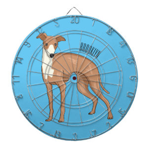 Greyhound dog cartoon illustration dartboard