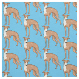 Greyhound dog cartoon illustration fabric