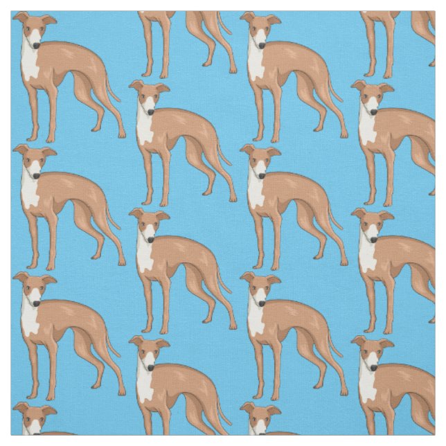 Greyhound dog cartoon illustration  fabric (Swatch)