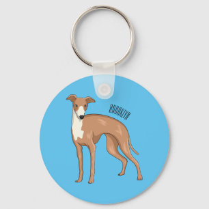 Greyhound dog cartoon illustration  keychain