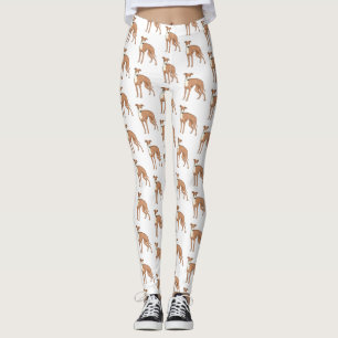 Greyhound dog cartoon illustration  leggings