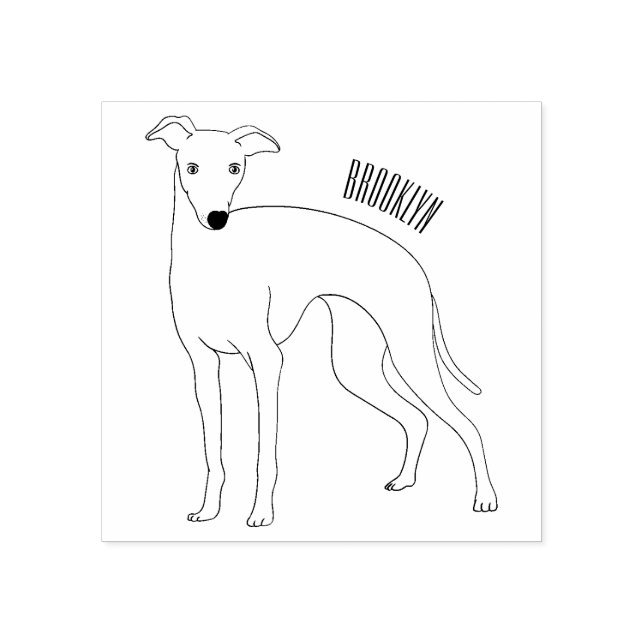 Greyhound dog cartoon illustration  rubber stamp (Imprint)