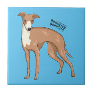 Greyhound dog cartoon illustration  tile