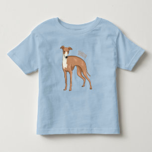 Greyhound dog cartoon illustration toddler t-shirt