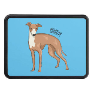 Greyhound dog cartoon illustration  trailer hitch cover
