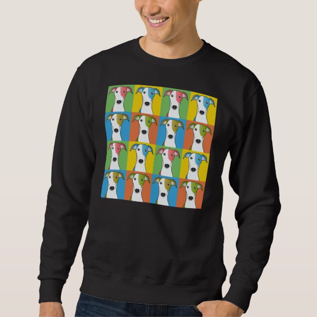 Greyhound Dog Cartoon Pop-Art Sweatshirt (Front)