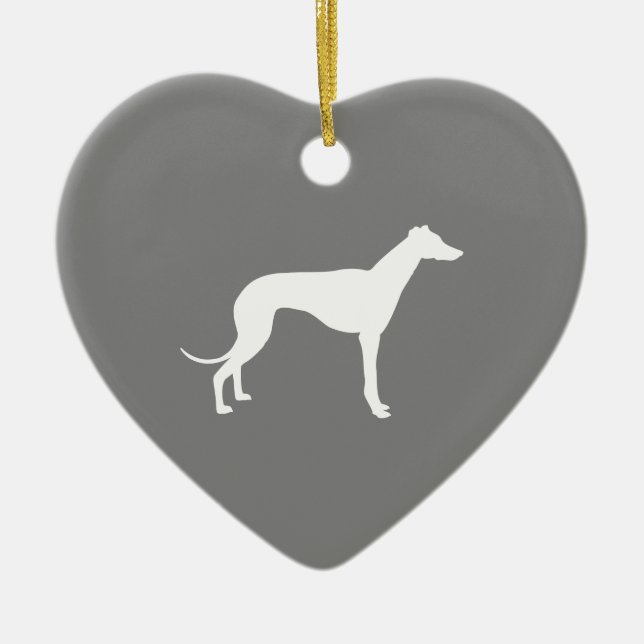 Greyhound Dog Ceramic Ornament (Front)