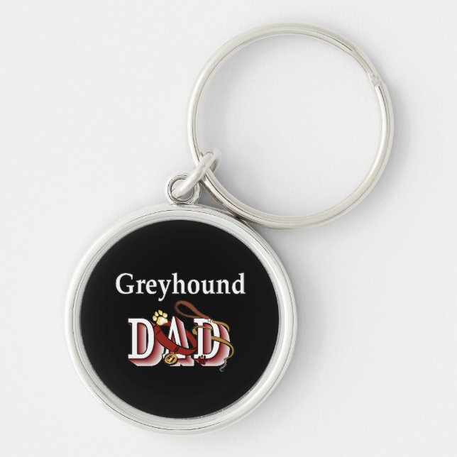 Greyhound Dog Dad Keychain (Front)