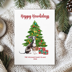 Greyhound Dog Family Christmas Holiday Card
