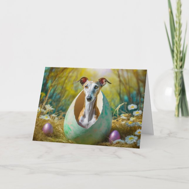 Greyhound dog Folded Holiday Card (Front)