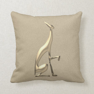Greyhound Dog Gold Elegant Throw Pillow