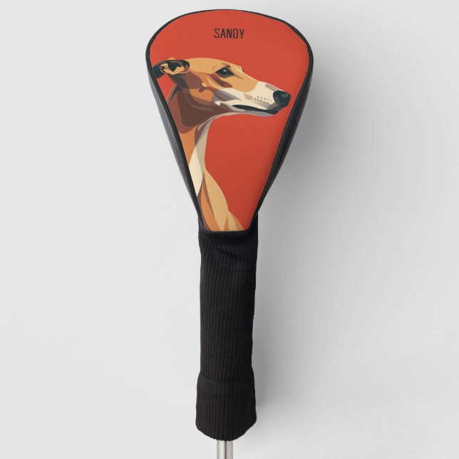 Greyhound Dog Golf Head Cover (Front)