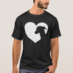 Greyhound Dog Heart Silhouette  Greyhound T-Shirt