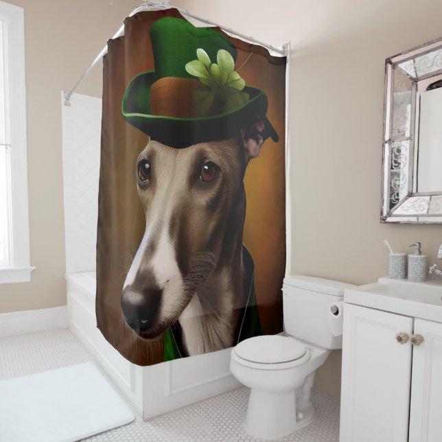Greyhound Dog in St. Patrick's Day Dress (In Situ)