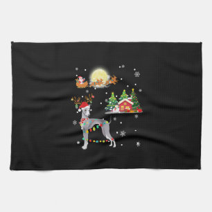 Greyhound Dog Light Christmas Reindeer Tree Xmas G Kitchen Towel