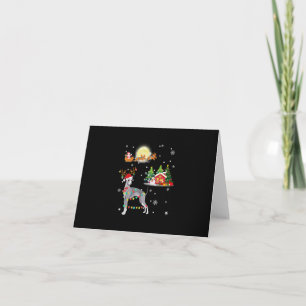 Greyhound Dog Light Christmas Reindeer Tree Xmas G Note Card