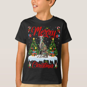 Greyhound Dog Lights Xmas Tree Santa Greyhound Chr T-Shirt
