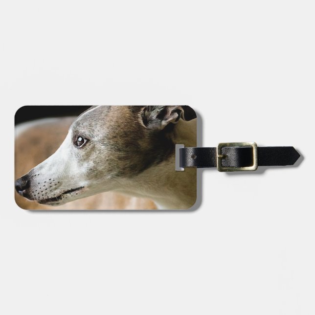 Greyhound Dog Luggage Tag (Front Horizontal)