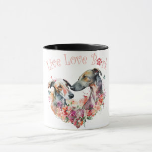 Greyhound Dog Mom Floral Mug