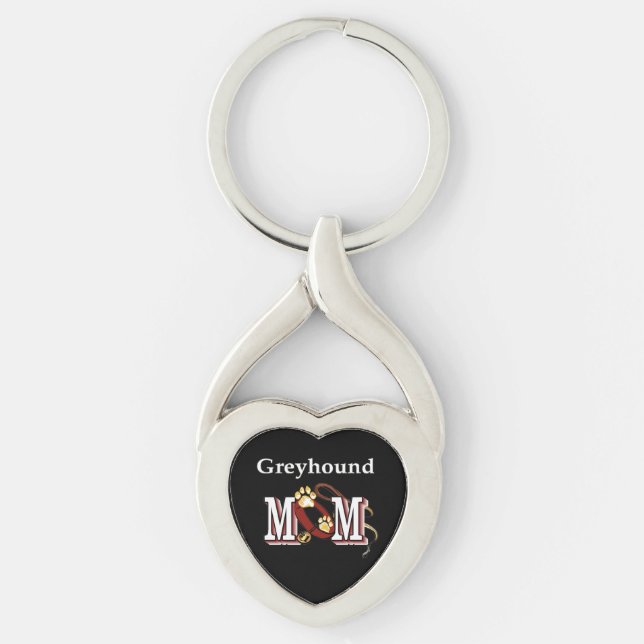 Greyhound Dog Mom Gifts Keychain (Front)