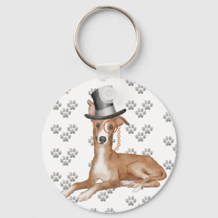 Greyhound Dog Paws Pattern  Keychain