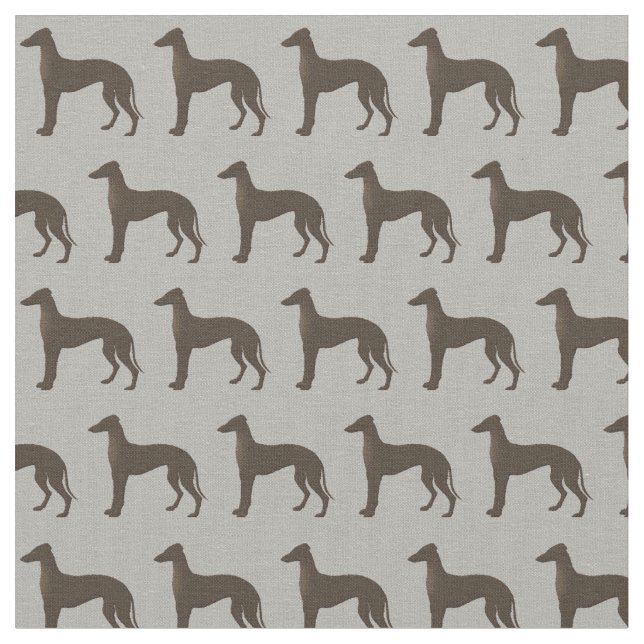Greyhound Dog Silhouette Animal Pattern Fabric (Close Up)