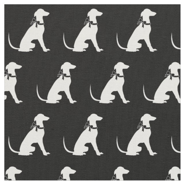 Greyhound Dog Silhouette Pet Fabric (Close Up)