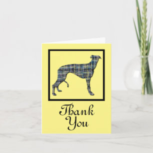 Greyhound Dog Silhouette Thank You Greeting Card