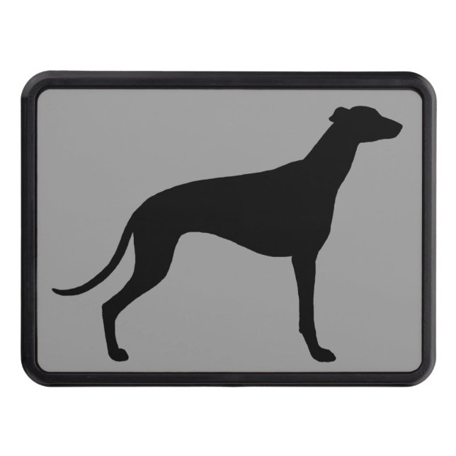 Greyhound Dog Silhouette Trailer Hitch Cover (Front)