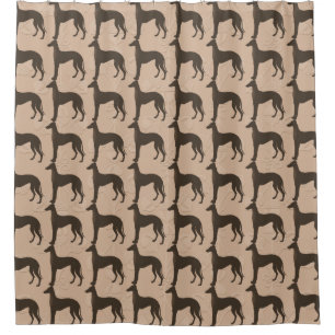 Greyhound Dog Silhouettes in Dark Brown