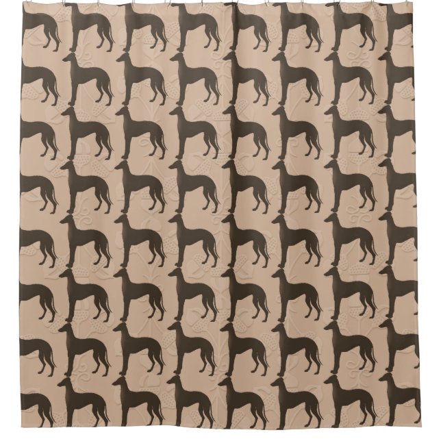 Greyhound Dog Silhouettes in Dark Brown (Front)