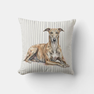 Greyhound Dog Throw Pillow