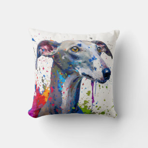 Greyhound Dog Throw Pillow