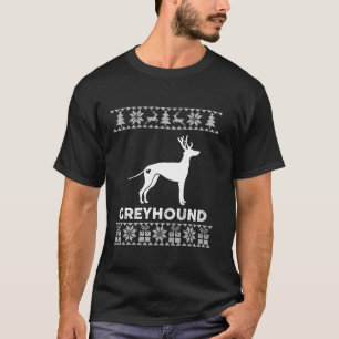 Greyhound Dog Xmas Christmas Reindeer Ugly Christm T-Shirt